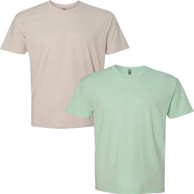 Next Level N6210 Premium Fitted CVC Crew Tee 2-Pack Large Sand-Mint