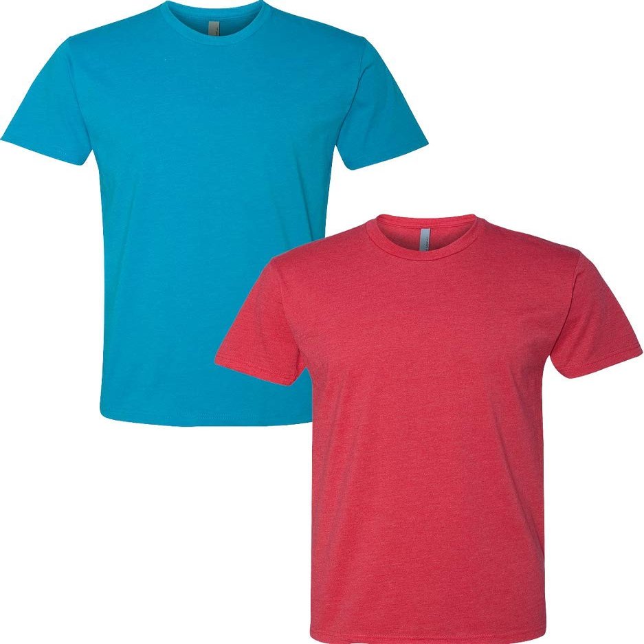Next Level N6210 Premium Fitted CVC Crew Tee 2-Pack 2XL Turquoise-Red