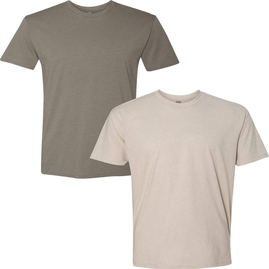 Next Level N6210 Premium Fitted CVC Crew Tee 2-Pack Large Warm-Sand
