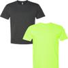Next Level N6210 Premium Fitted CVC Crew Tee 2-Pack Medium Charcoal-Neon Yellow view 1