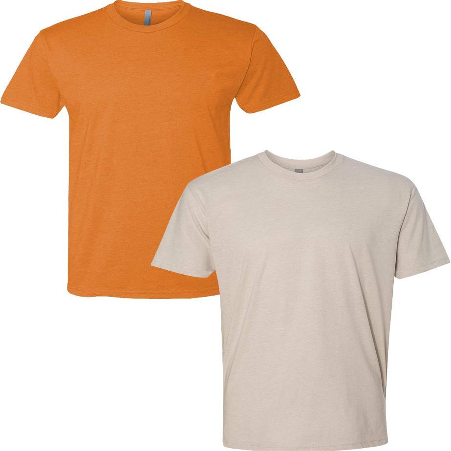 Next Level N6210 Premium Fitted CVC Crew Tee 2-Pack Small Orange-Sand