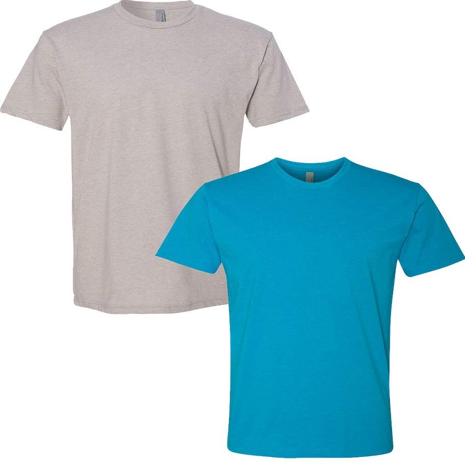 Next Level N6210 Premium Fitted CVC Crew Tee 2-Pack Large Silk-Turquoise