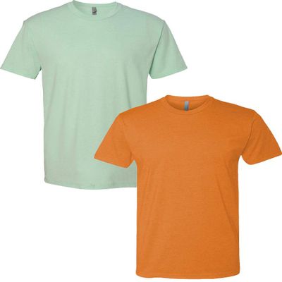 Next Level N6210 Premium Fitted CVC Crew Tee 2-Pack Large Mint-Orange