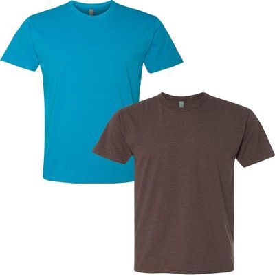 Next Level N6210 Premium Fitted CVC Crew Tee 2-Pack Large Turquoise-Espresso
