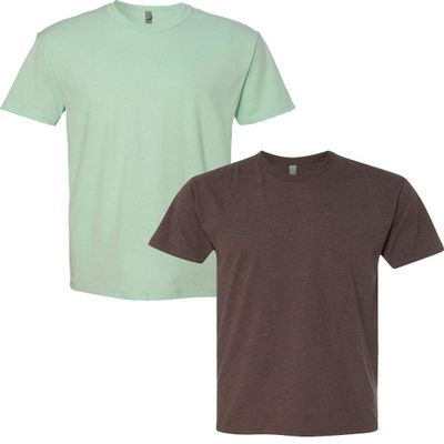 Next Level N6210 Premium Fitted CVC Crew Tee 2-Pack XL Mint-Espresso