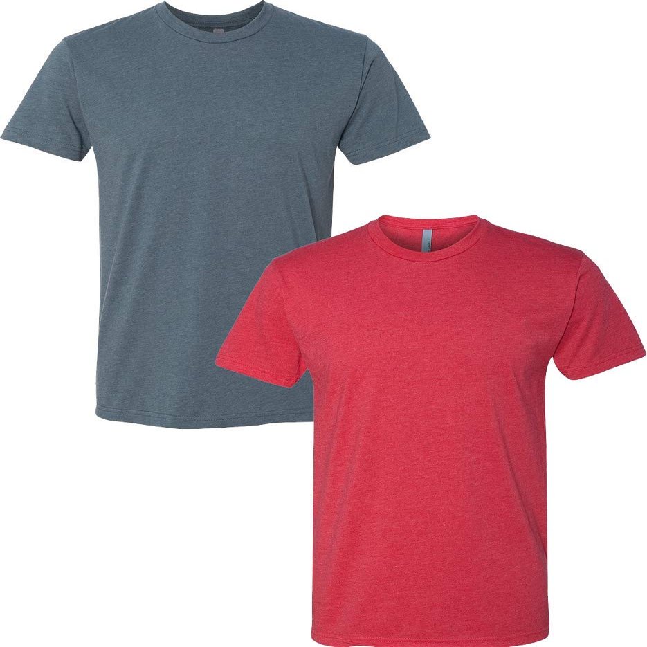Next Level N6210 Premium Fitted CVC Crew Tee 2-Pack 2XL Indigo-Red