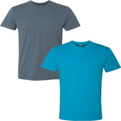 Next Level N6210 Premium Fitted CVC Crew Tee 2-Pack 2XL Indigo-Turquoise