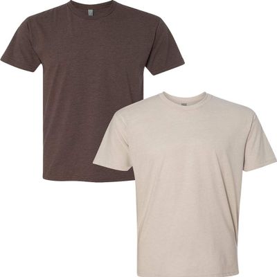 Next Level N6210 Premium Fitted CVC Crew Tee 2-Pack Small Espresso-Sand