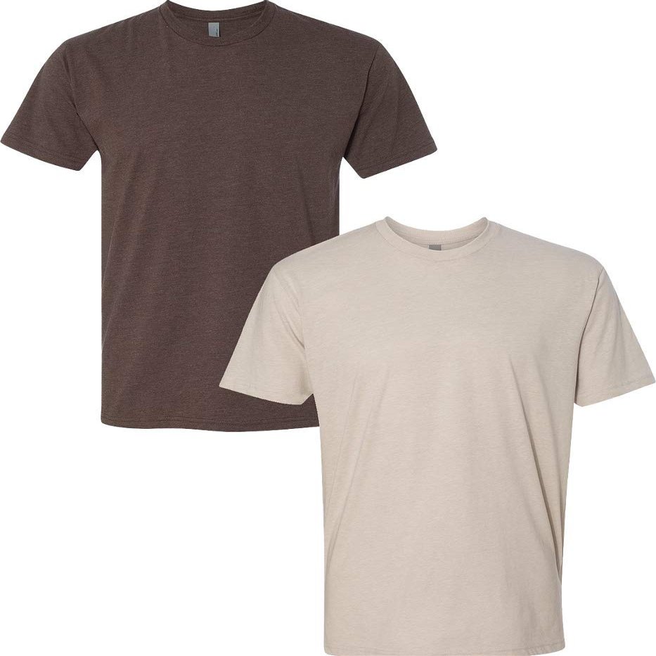 Next Level N6210 Premium Fitted CVC Crew Tee 2-Pack Small Espresso-Sand