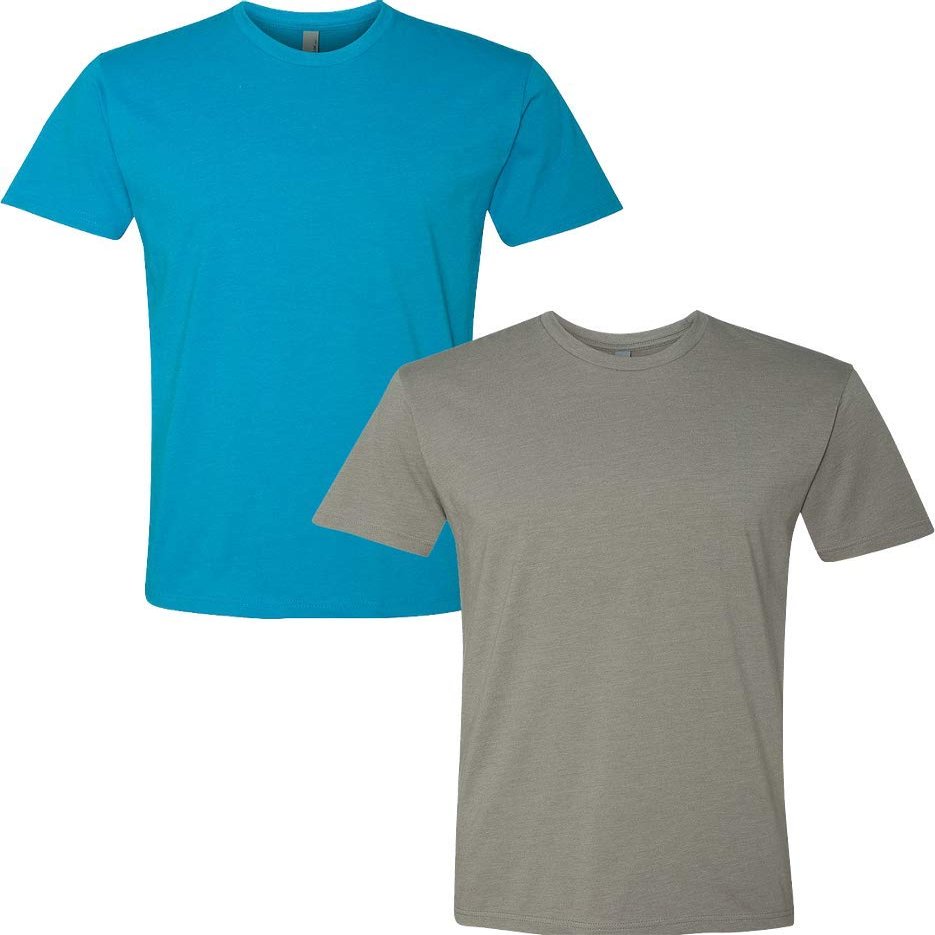 Next Level N6210 Premium Fitted CVC Crew Tee 2-Pack Large Turquoise-Stone