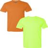 Next Level N6210 Premium Fitted CVC Crew Tee 2-Pack Medium Orange-Neon Yellow view 1