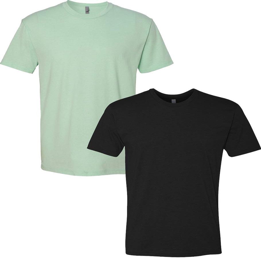 Next Level N6210 Premium Fitted CVC Crew Tee 2-Pack Large Mint-Black