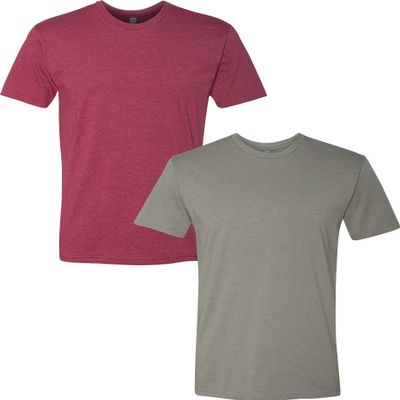 Next Level N6210 Premium Fitted CVC Crew Tee 2-Pack XL Cardinal-Stone