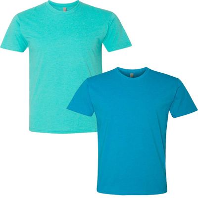 Next Level N6210 Premium Fitted CVC Crew Tee 2-Pack Large Tahiti-Turquoise