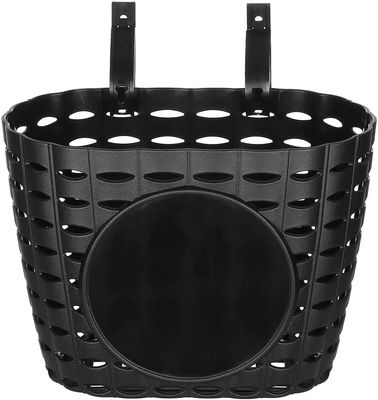 CHILDHOOD Kids Bike Basket with Cute Stickers and Adjustable Straps, Bike Basket for Girls Boys (Black 2)