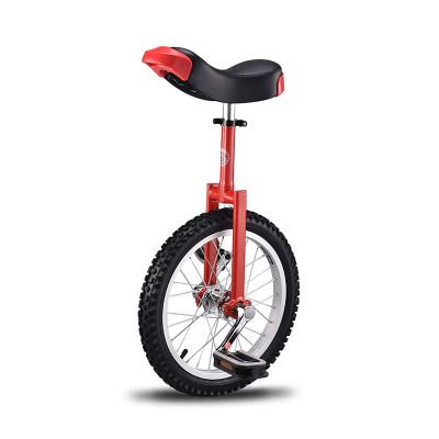QWEASDF Unicycle, Unisex Heavy Duty Steel Frame and Alloy Wheel, 16-20 Inch Wheel with Alloy Rim, Non-Slip, Leakproof, Butyl Tire Wheel Cycling Outdoor Sports Fitness Exercise Health,Red,20