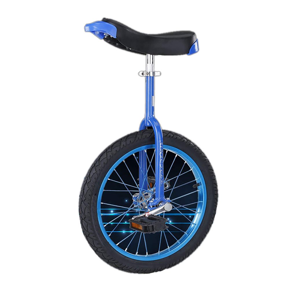 QWEASDF 16", 18", 20", 24", Wheel Unicycle, One Wheel Bike, Leakproof Butyl Tire Wheel Cycling Outdoor Sports Fitness Exercise Health,Blue,18 ''