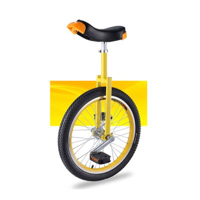 QWEASDF Unicycle, Unicycle for Kids,Adjustable Outdoor Unicycle with Alloy Rim(16'',18'',20'') Leakproof Butyl Tire Wheel Cycling Outdoor Sports Fitness,Yellow,20