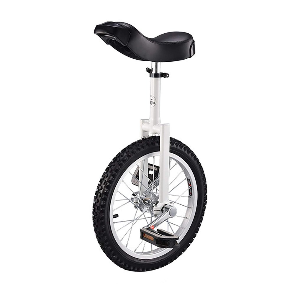QWEASDF Unicycle, 16,18,20,24 Wheel Leakproof Butyl Tire Wheel Cycling Outdoor Sports Fitness Exercise Health, Unisex Heavy Duty Steel Frame and Alloy Wheel,White,20