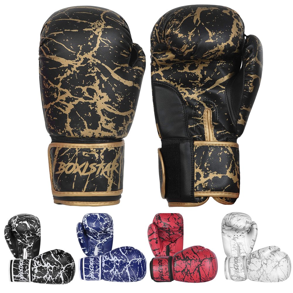 Athllete Men & Women Boxing Training Sparring Gloves 16 oz (Black/Gold)