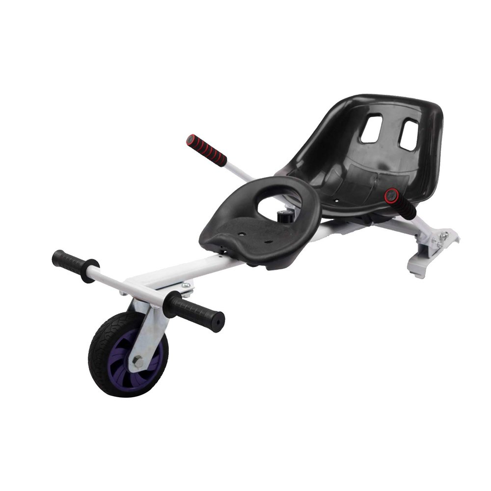 TGHY Hoverboard Seat Attachment Double-Person Go-Kart Transform Kit Hovercart Accessories Fits 6.5" 8" 10" Self Balancing Scooter Adjustable Frame,White