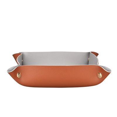 KHUY Key Bowl for Entryway Table, Key Perfume Jewelry Tray Organizer Key Bowl Jewelry Dish Tray Multifunctional Leather Perfume Necklace Coin Change Watches and Candy Storage Trays