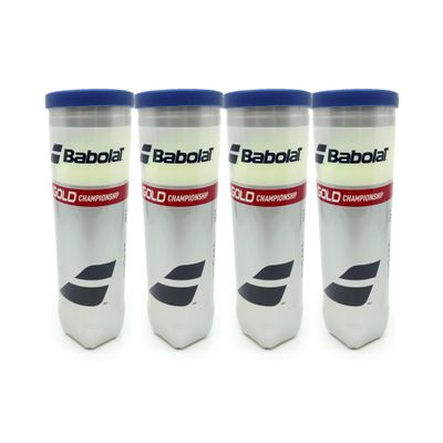 Babolat Gold Champiosnip Tennis Balls, 4 Cans | 12 Balls (3 Balls/Can)