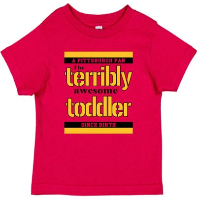 BeeGeeTees Pittsburgh Terribly Awesome Funny Toddler Love Shirt (Boys & Girls) (2T, Red)