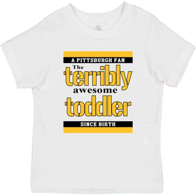BeeGeeTees Pittsburgh Terribly Awesome Funny Toddler Love Shirt (Boys & Girls) (3T, White)