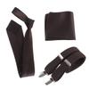 Tuxgear Mens Self Tie Necktie Suspender and Pocket Square, (Mens, Chocolate Brown) view 1