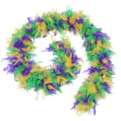Handy Lidy 60g 72" Long Light Weight Chandelle Feather Boa Women Adult Turkey Boas for Party Costume-Mardi Gras