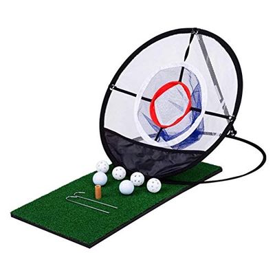 LFN Indoor Outdoor Chipping Pitching Cages Mats Practice Easy Net Golf Training Aids Metal + Net