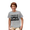 I Paused My Game to Be Here t Shirt Gamer Gifts Boys Gaming Funny Graphic Tees (US, Age, 10 Years, 12 Years, Light Gray) view 3