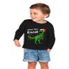 Tstars Christmas Shirt for Kids Jingle Bell Rawr T Rex Santa Toddler Kids Long Sleeve T-Shirt 3T Black view 3