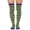 Lastclream Women Costume Thigh High Silk Stockings for Girls 80D Semi Opaque Over Knee Socks Cosplay Knee High Hosiery (Mardi Gras) view 2