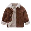 Morubut Toddler Boy Winter Corduroy Jacket Baby Girl Fall Sherpa Lined Outwear Coat (Dark Brown, 9-12 Months) view 1
