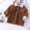 Morubut Toddler Boy Winter Corduroy Jacket Baby Girl Fall Sherpa Lined Outwear Coat (Dark Brown, 9-12 Months) view 2