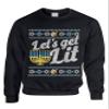 ALLNTRENDS Adult Sweatshirt Let's Get Lit Hanukkah Ugly Sweater Funny Jewish Top (2XL, Black) view 1