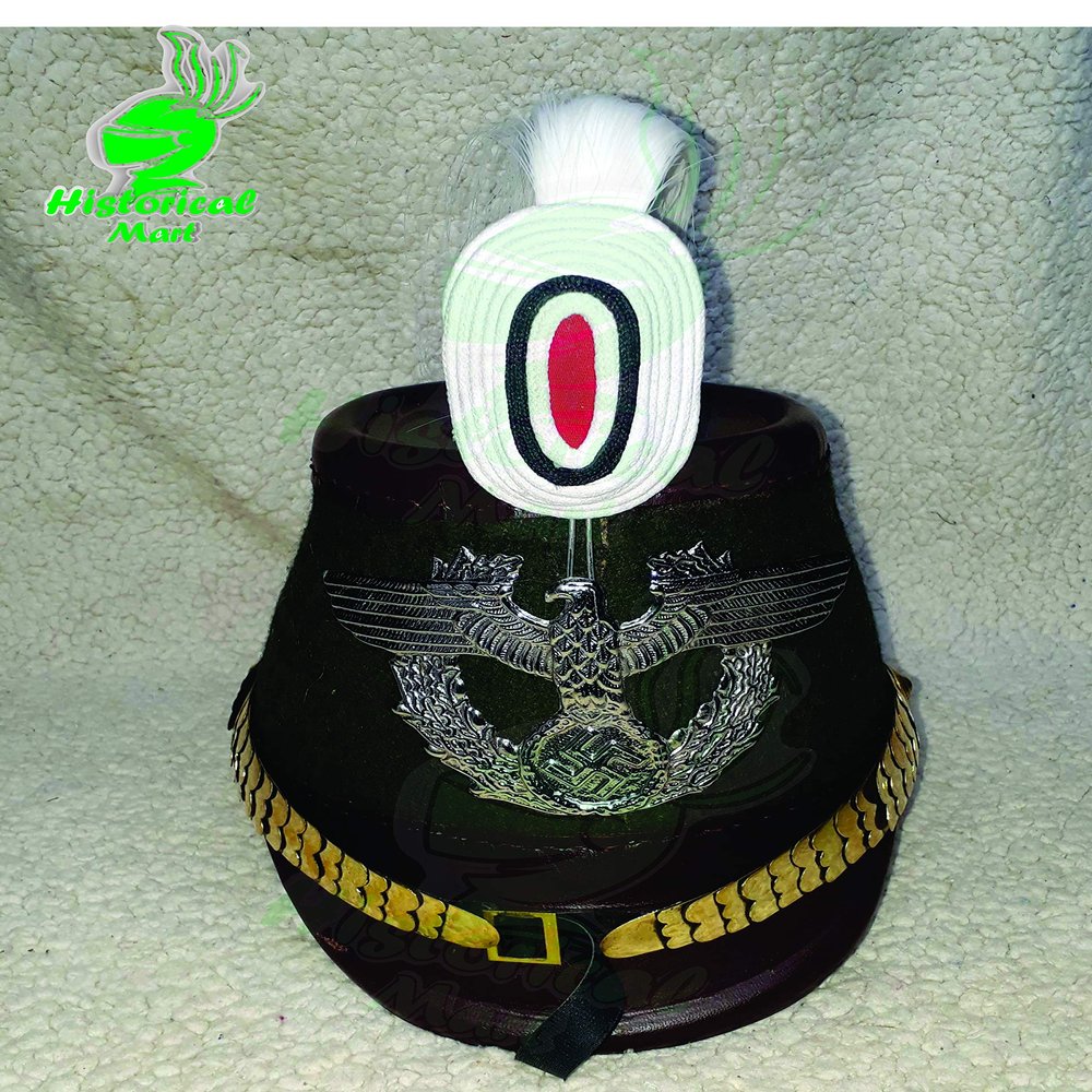 KEW HANDICRAFTS Parussian Shako Helmet for Officer Ranks of the Jagerbatallion Tschako helmet-Z8