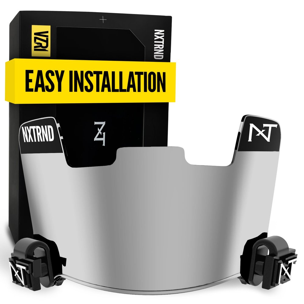 Nxtrnd VZR1 Football Visor, Flat Lens Technology, Fits Adult & Youth Football Helmets (Mirror)