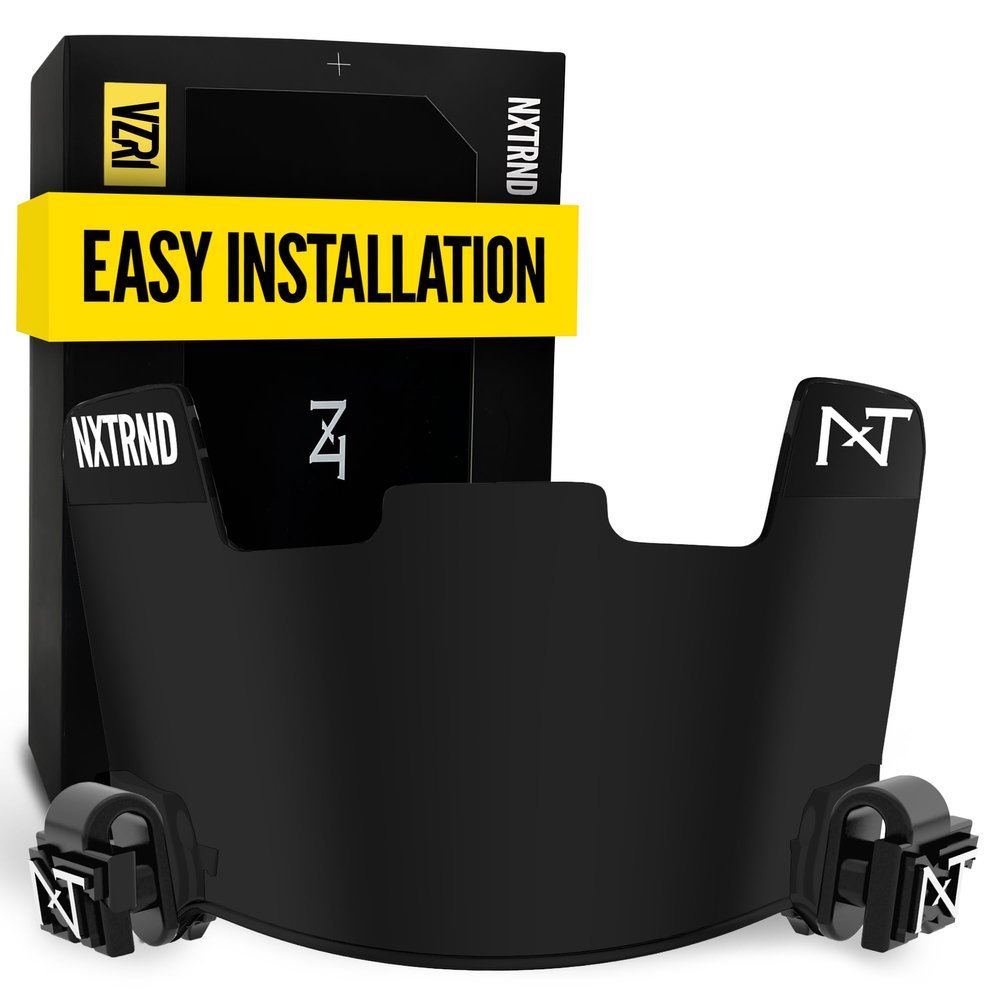 Nxtrnd VZR1 Football Visor, Flat Lens Technology, Fits Adult & Youth Football Helmets (Black)