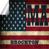 Brockton MA Massachusetts Plymouth County Vintage US Flag Decal Bumper Sticker 3M Vinyl 3" x 5" view 2