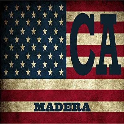 Madera CA California Madera County Vintage US Flag Decal Bumper Sticker 3M Vinyl 3" x 5"