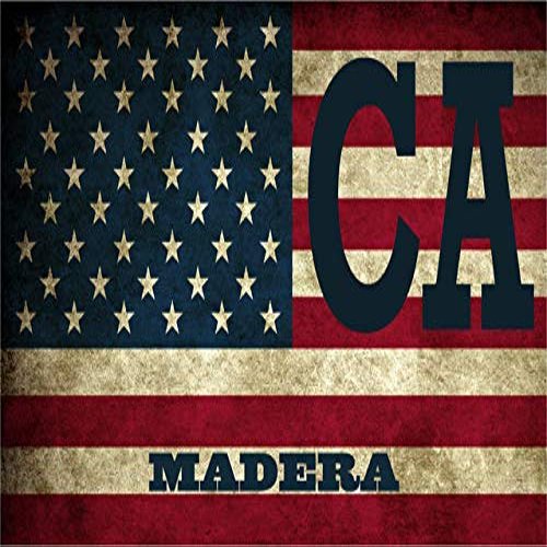 Madera CA California Madera County Vintage US Flag Decal Bumper Sticker 3M Vinyl 3" x 5"