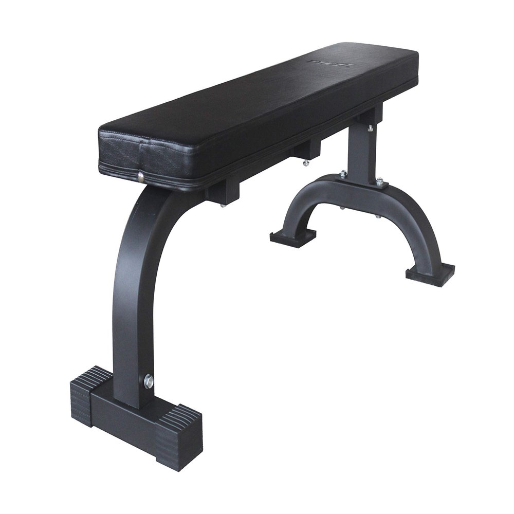 Flat Weight Utility Bench Heavy Duty for Multi-Purpose Weight Training and AB Exercises-1,000 lbs Capacity (All Black)