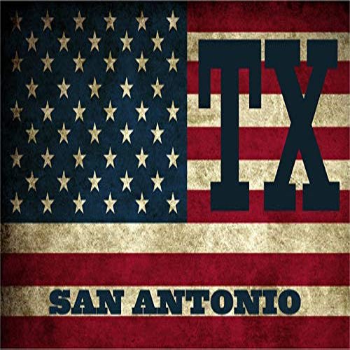 San Antonio TX Texas Bexar County Vintage US Flag Decal Bumper Sticker 3M Vinyl 3" x 5"