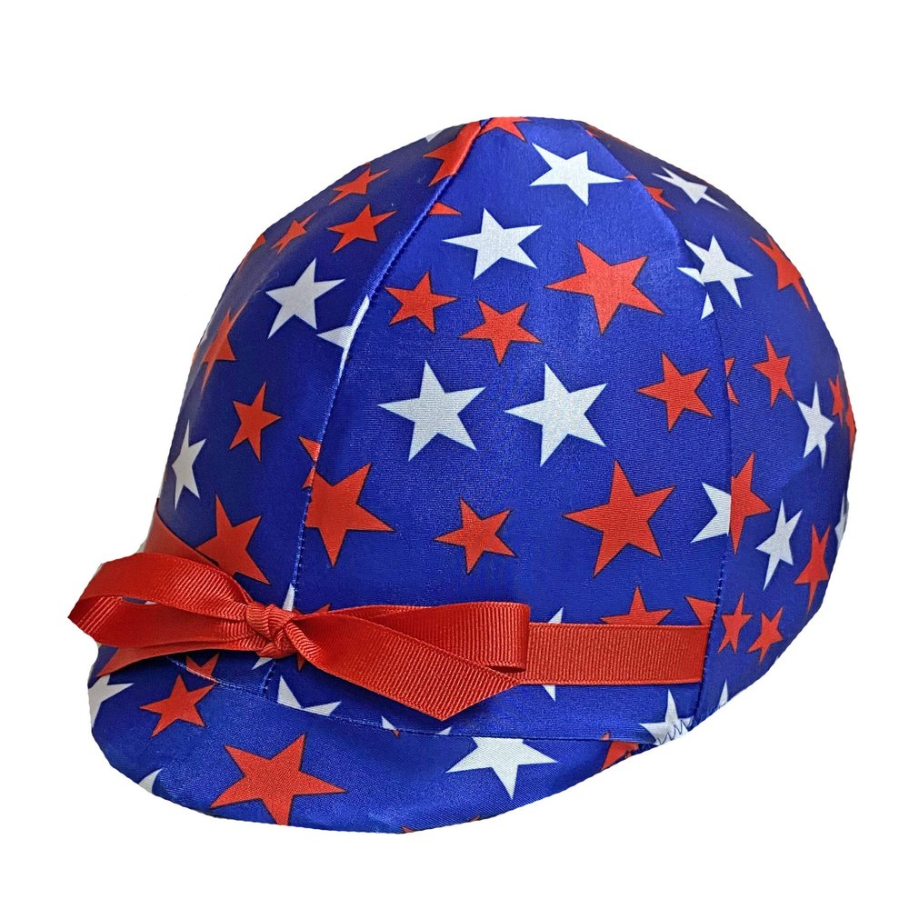 Red and Royal Stars Helmet Cover