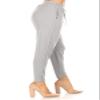 FashionJOA Causal Lightweight Solid Comfy Elastic Drawstring Waist Pocket Jogger Pants Heather Grey L view 2