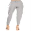 FashionJOA Causal Lightweight Solid Comfy Elastic Drawstring Waist Pocket Jogger Pants Heather Grey L view 3