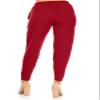 Causal Lightweight Solid Comfy Elastic Drawstring Waist Pocket Jogger Pants Red S view 3